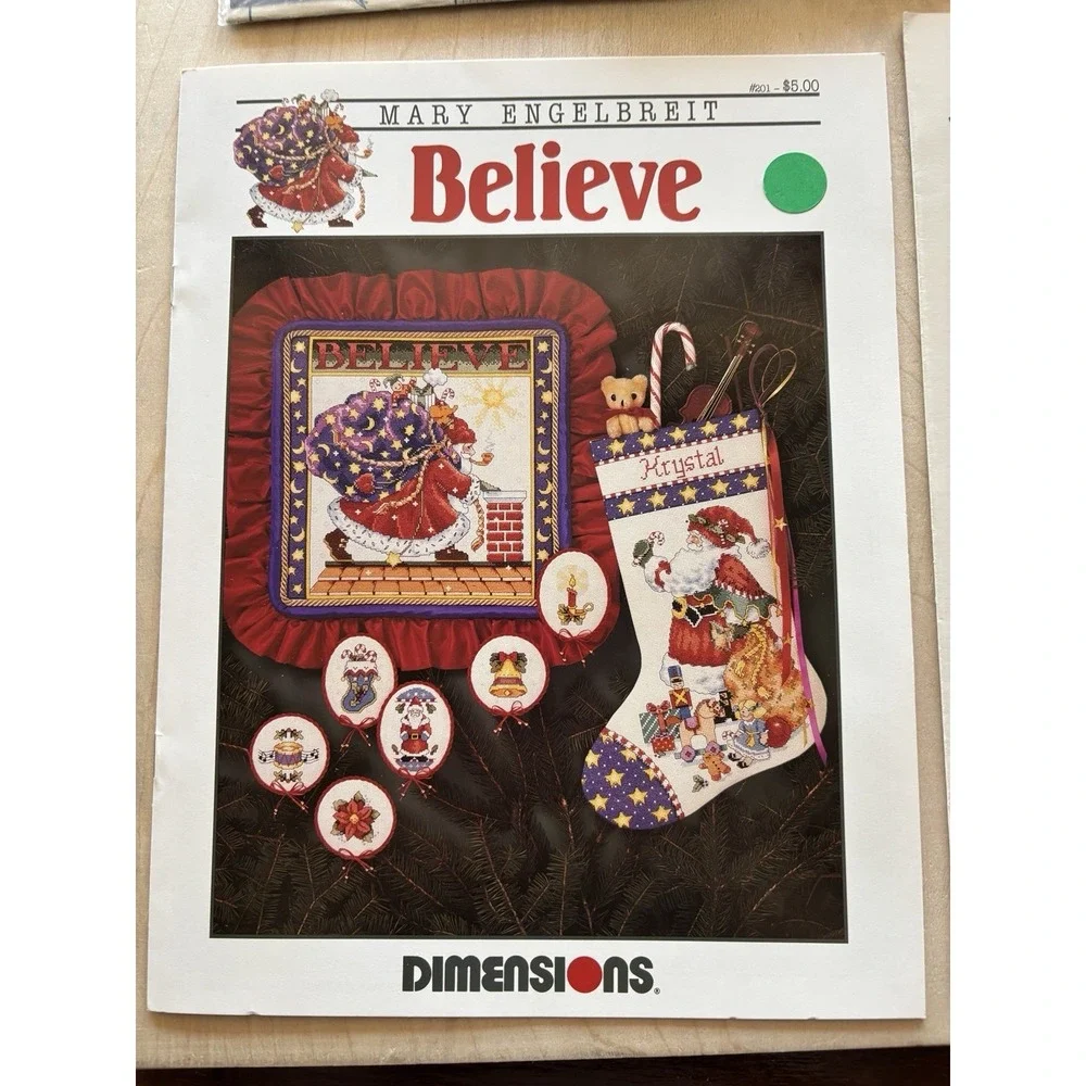 Christmas Cross Stitch Pattern LOT of 5 Santa Claus ME JD Kringle & Woolard